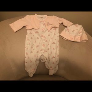 Little Me-Baby Bunnies Footed One-Piece And Hat-3M